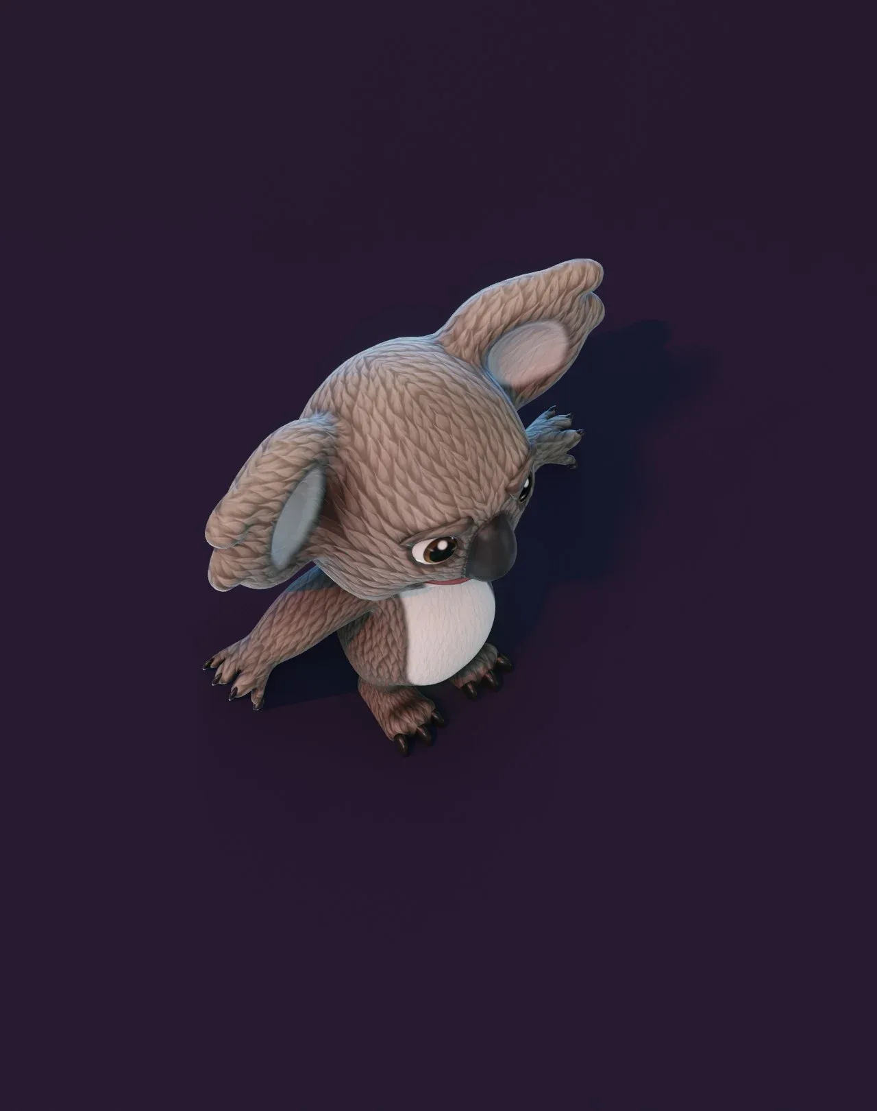 Cartoon Koala Animated 3D Model