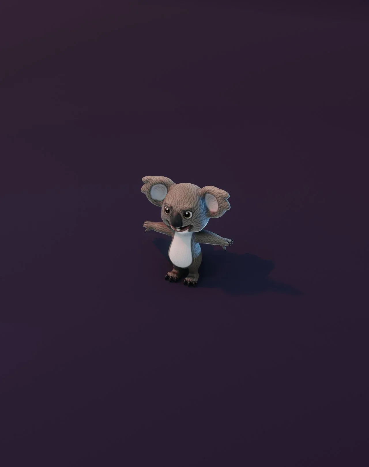 Cartoon Koala Animated 3D Model