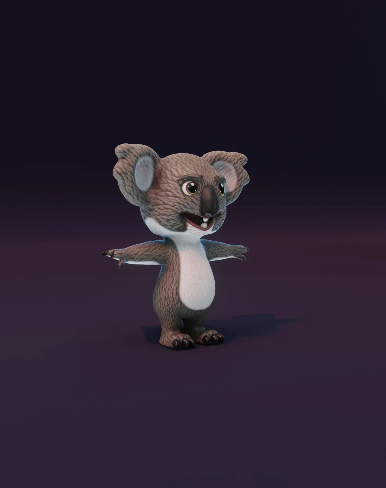 Cartoon Koala Animated 3D Model