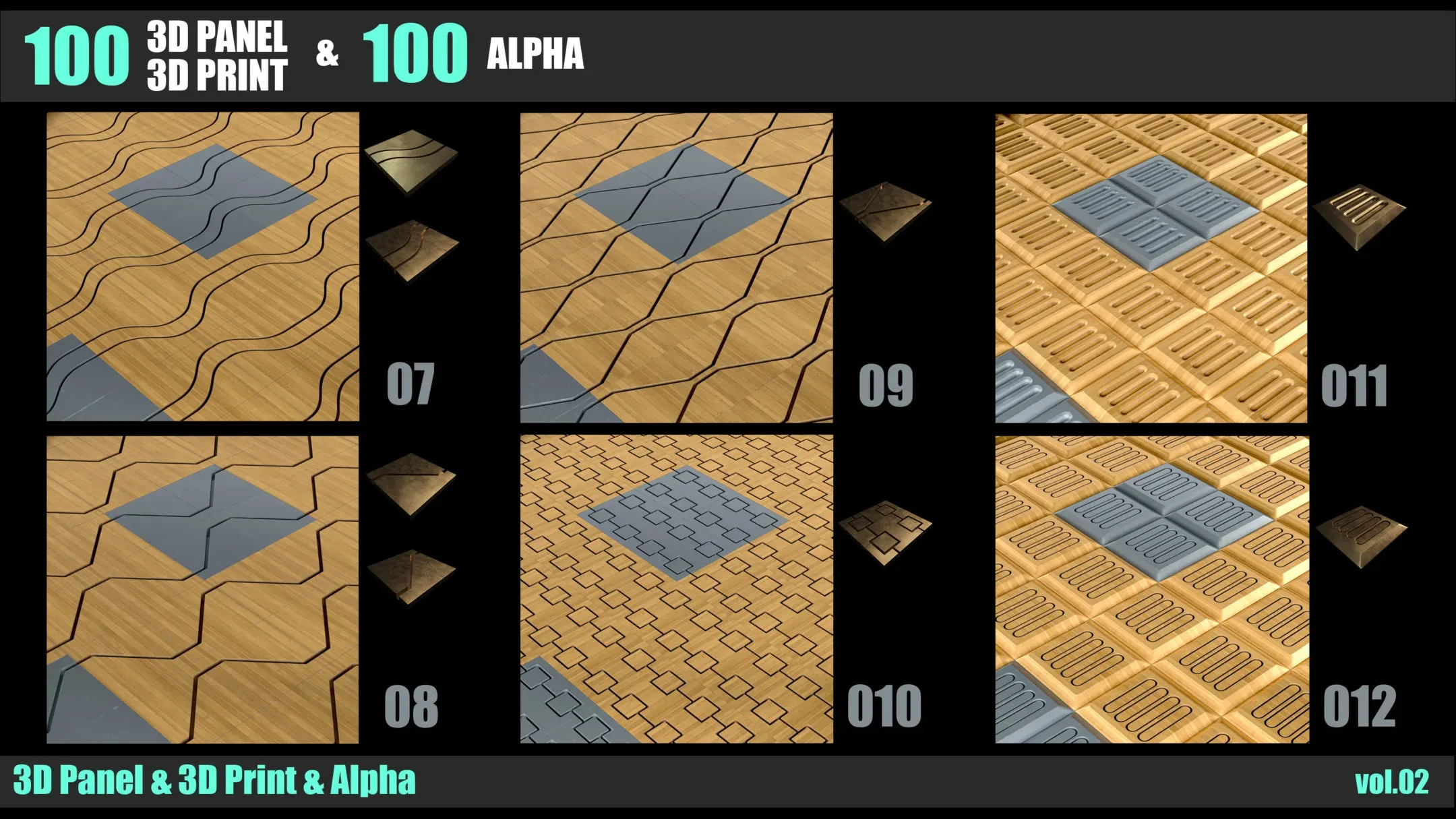 100 3D PANEL & 3D PRINT & ALPHA _VOL.02