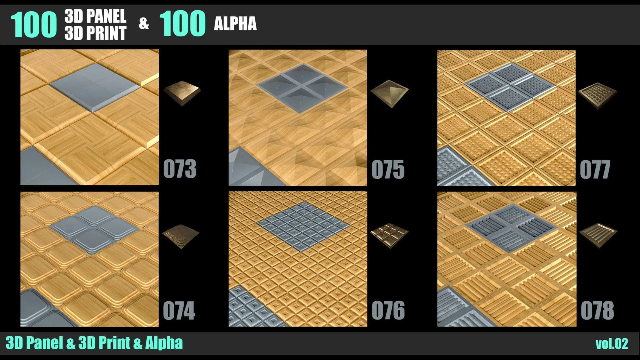 100 3D PANEL & 3D PRINT & ALPHA _VOL.02