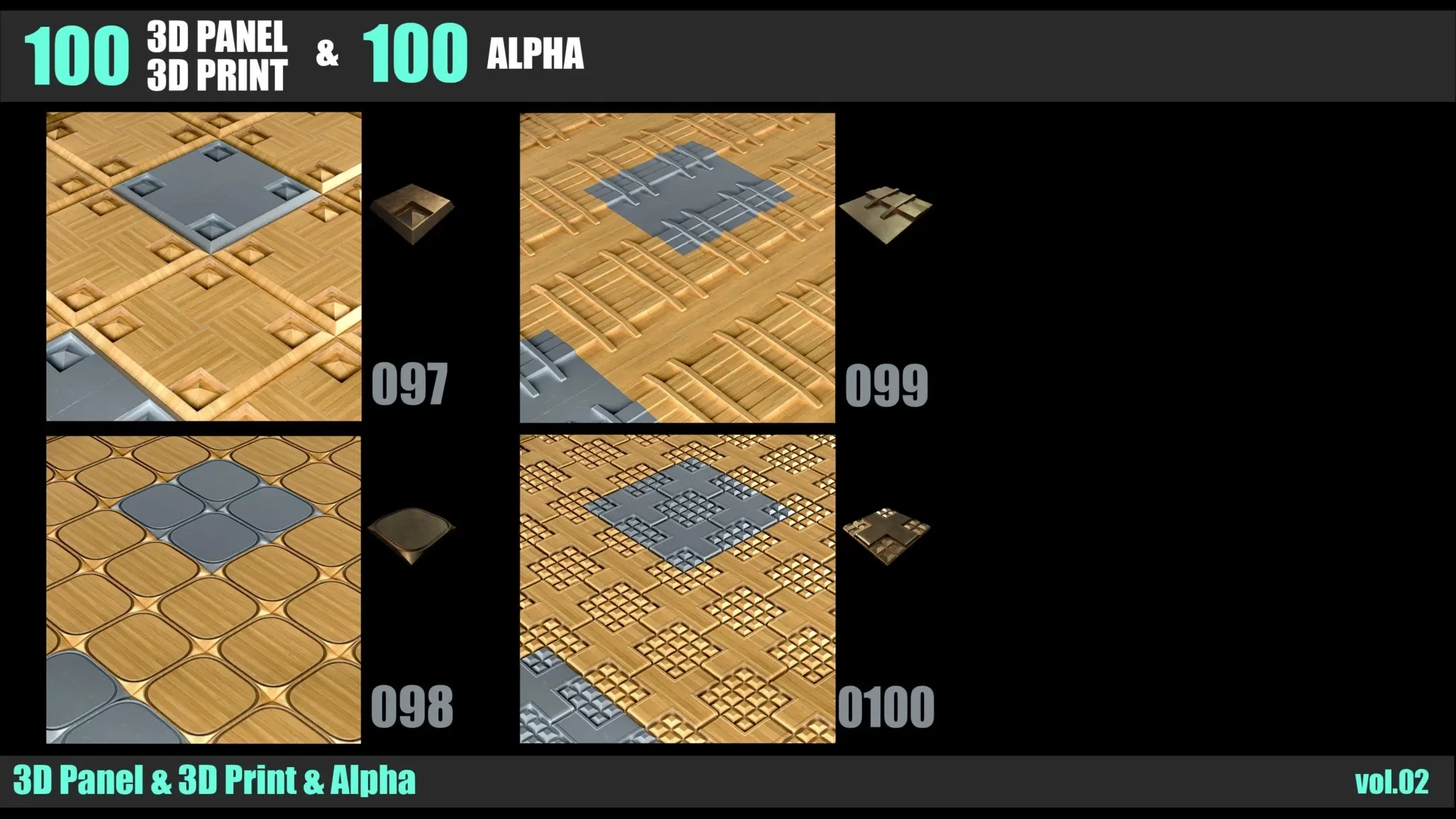 100 3D PANEL & 3D PRINT & ALPHA _VOL.02
