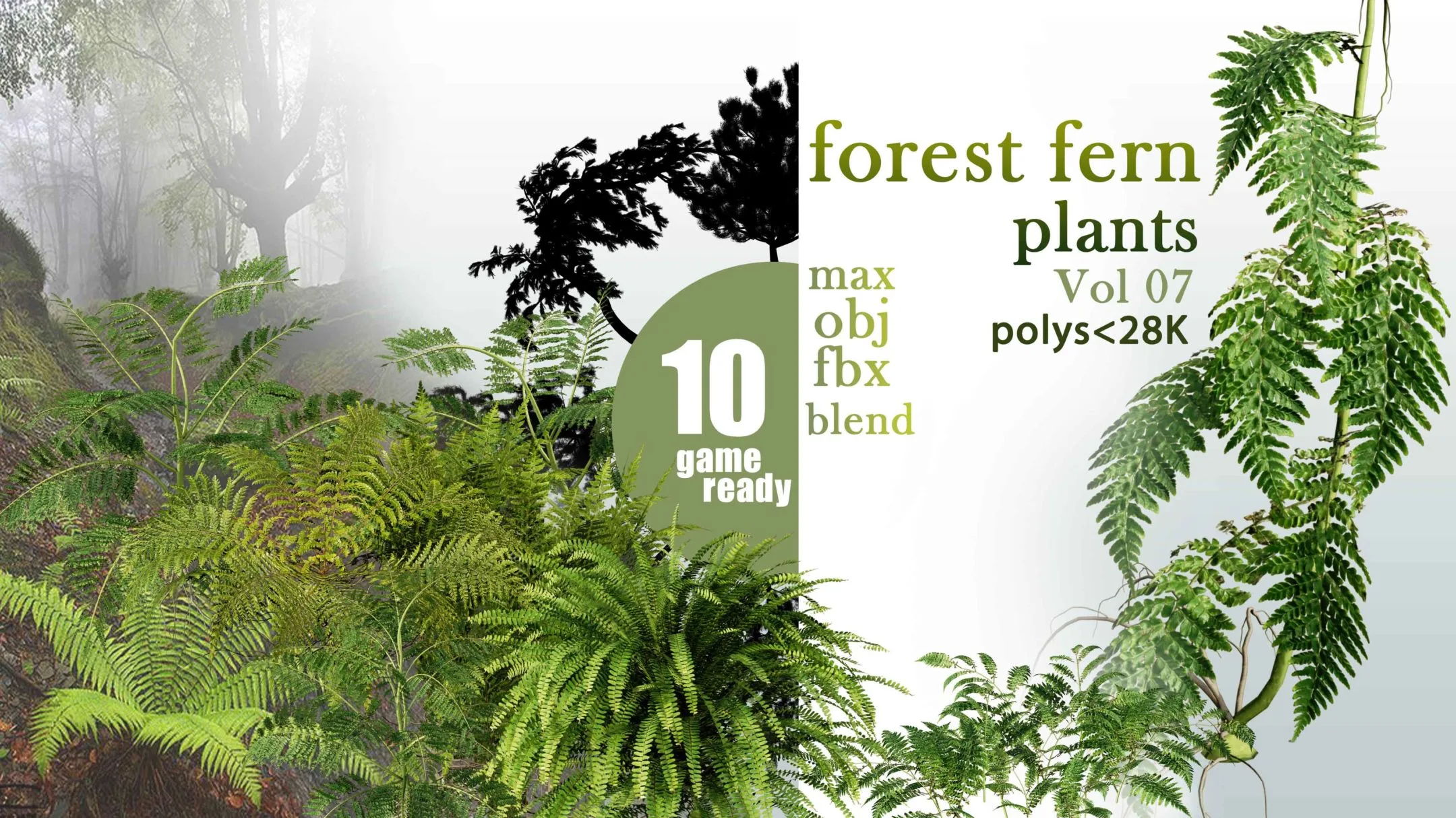 Forest environment/ Trees/ plants/ bushes(MEGA Pack 01)