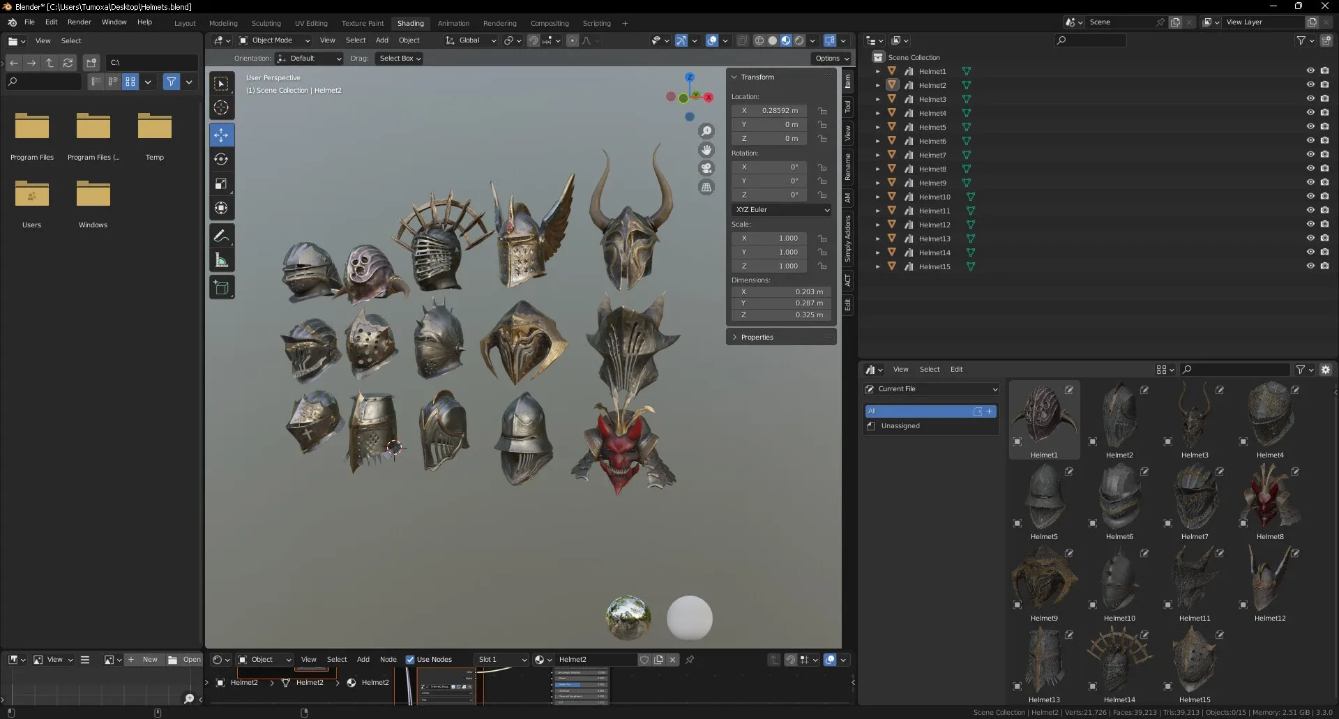 15 Helmets Game Ready