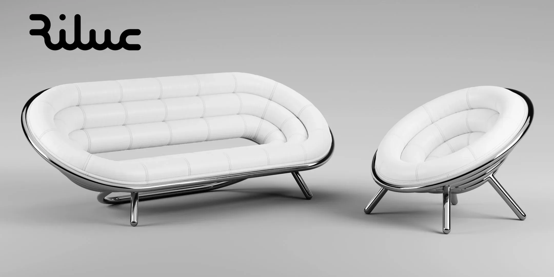 Riluc Sofa and Solitaire Chair (blender and 3ds max)