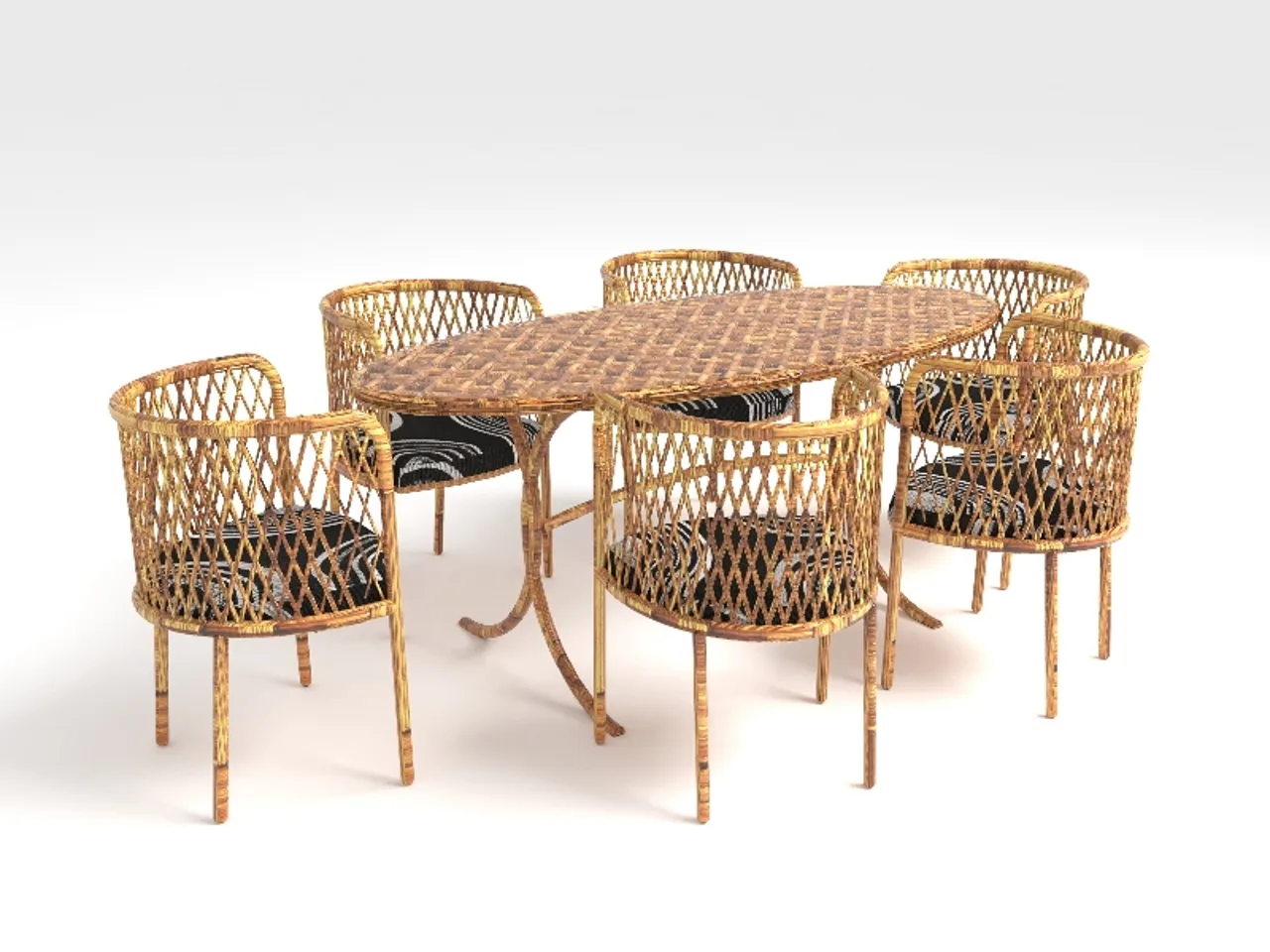 Bamboo Dining Table Set