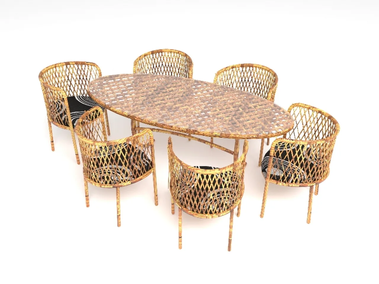 Bamboo Dining Table Set