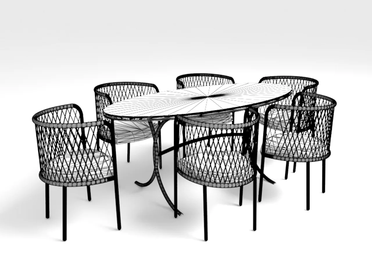 Bamboo Dining Table Set