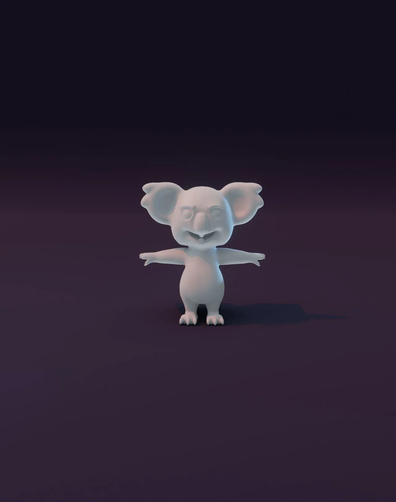 Cartoon Koala Rigged Base Mesh 3D Model