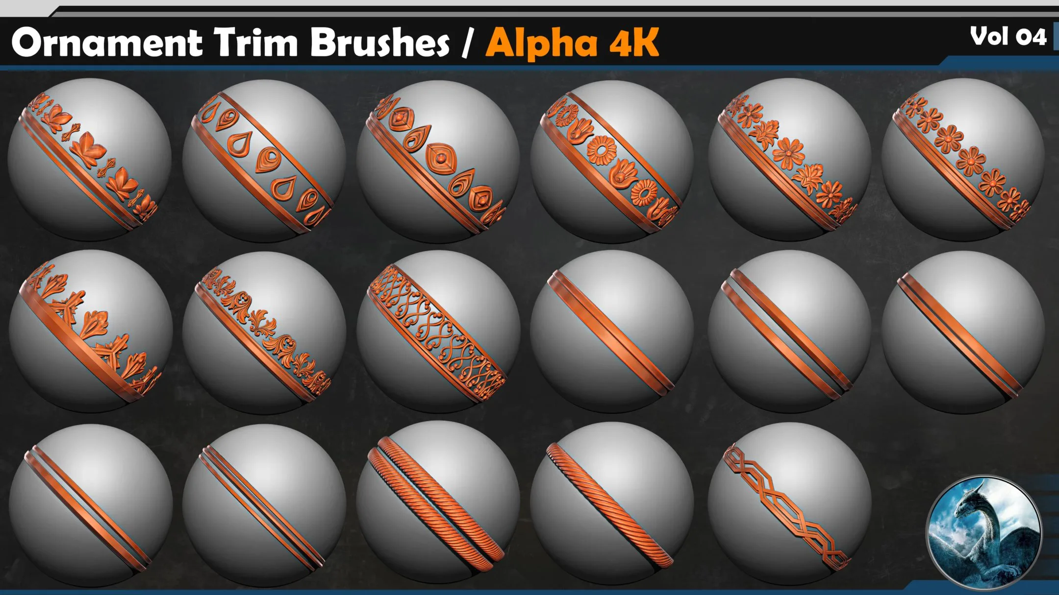 70 Ornament Trim Brushes Vol 04