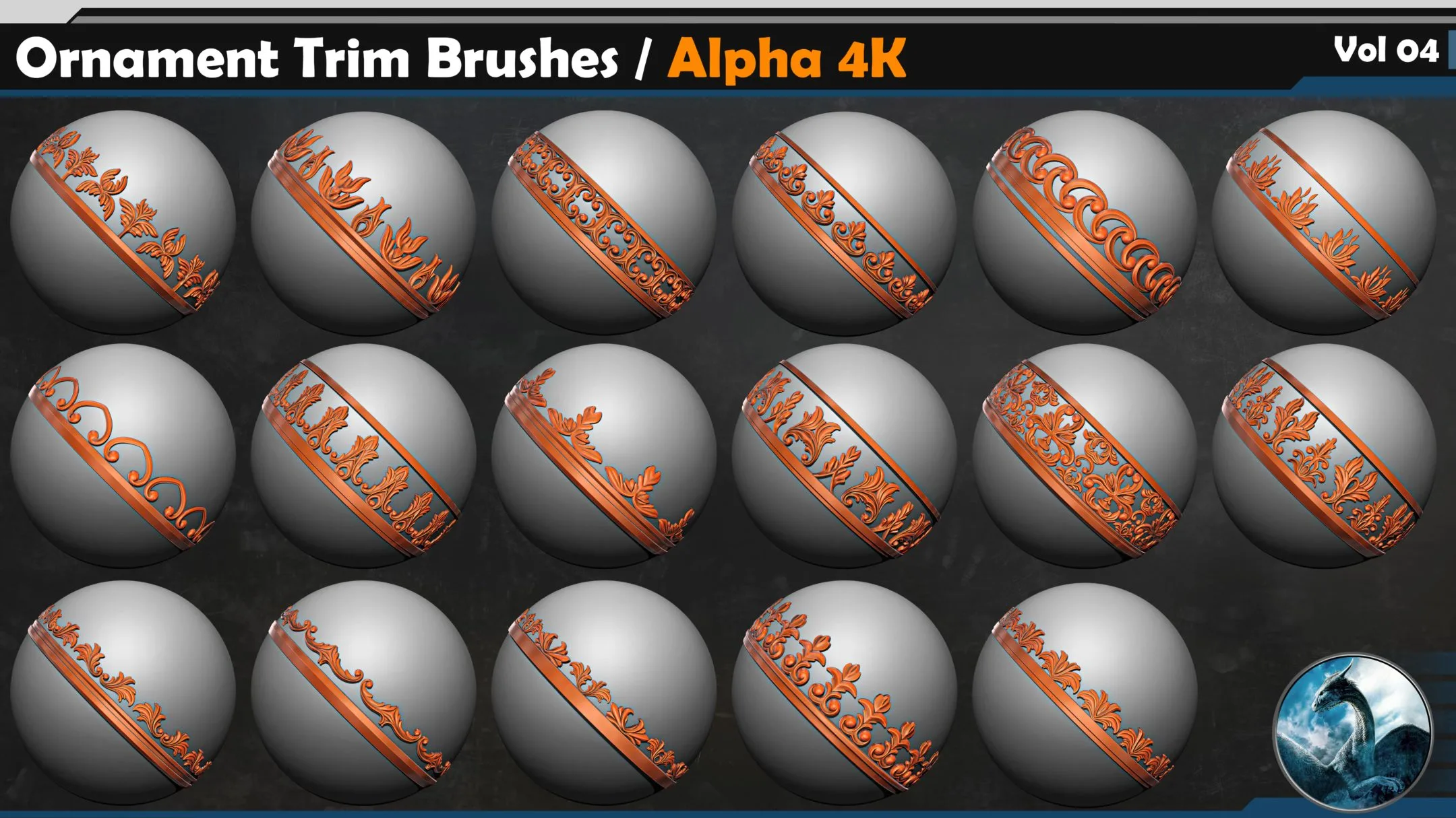 70 Ornament Trim Brushes Vol 04