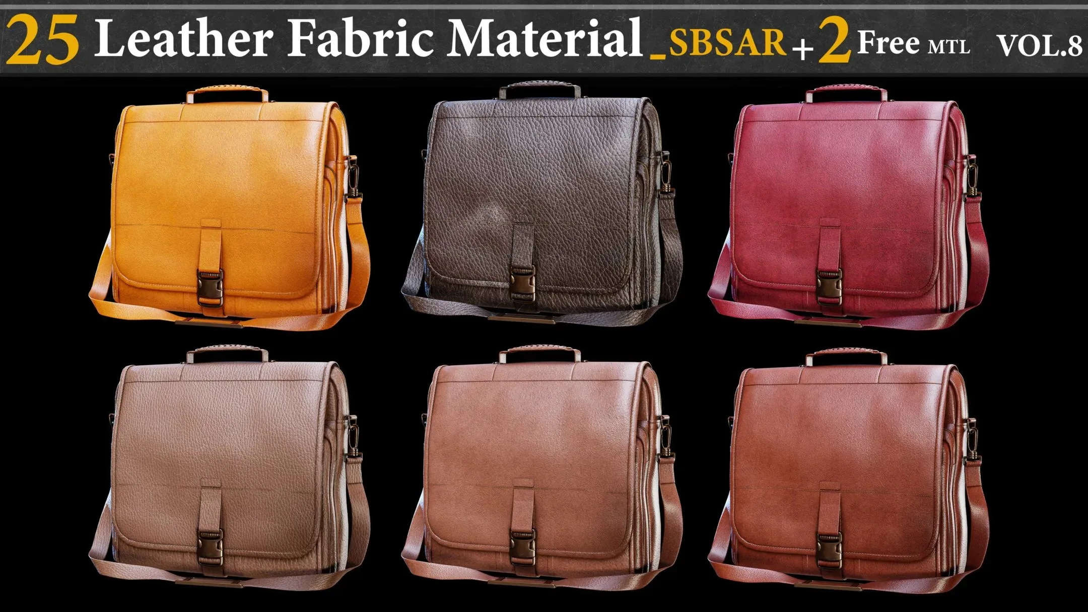 25 Leather Fabric Material_SBSAR vol.8