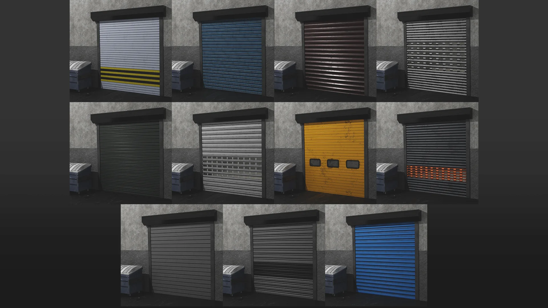 32 Garage Door and Shutter Material (SBSAR, 4K PBR Texture)