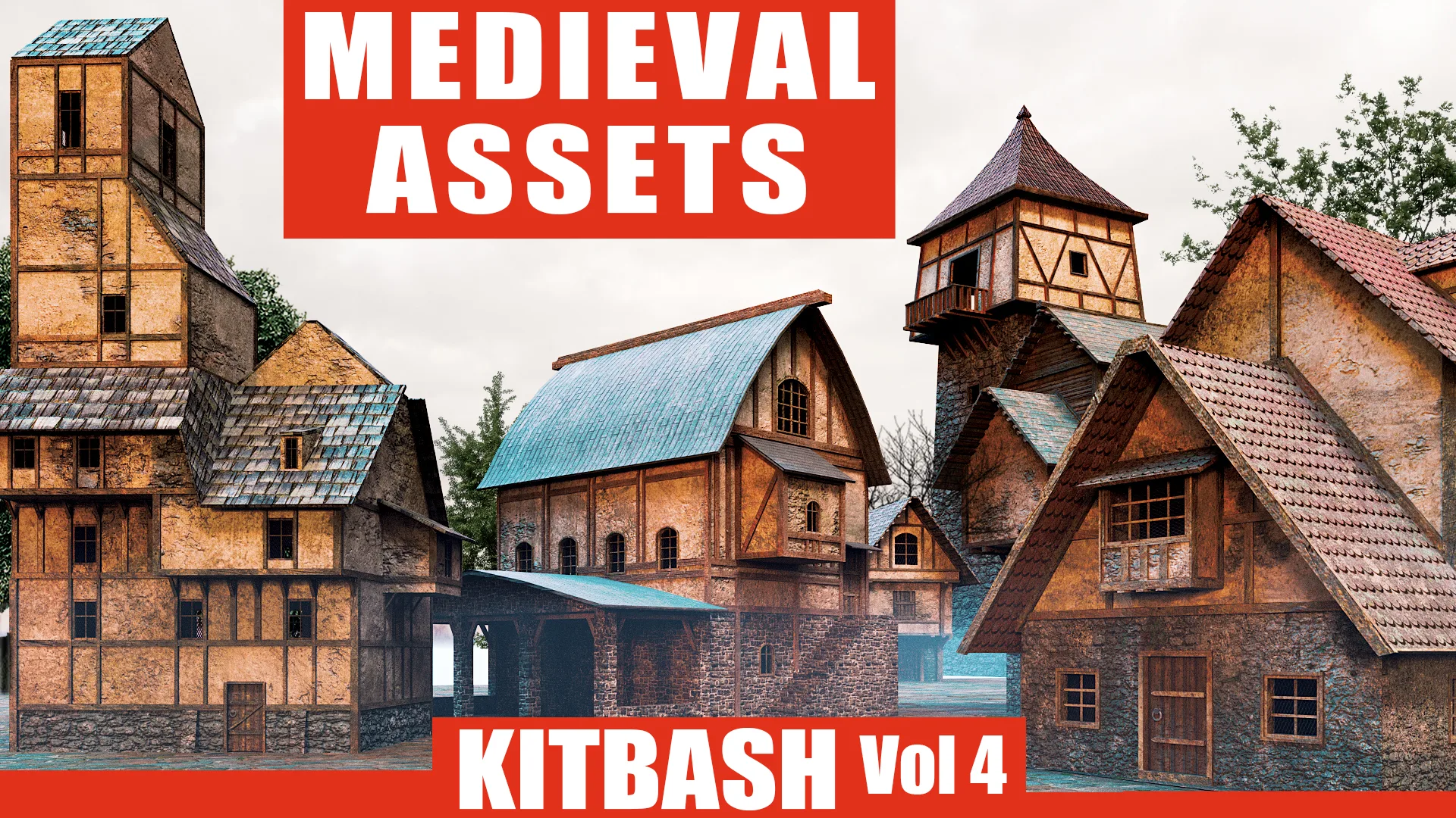 KITBASH : MEDIEVAL ASSETS +TEXTURES Vol 4