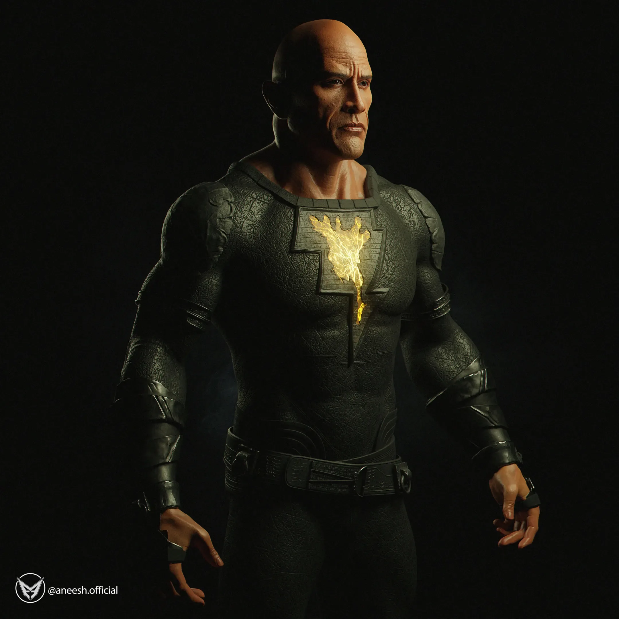 Black Adam - Dwayne Johnson Movie Replica Realistic 3D Model