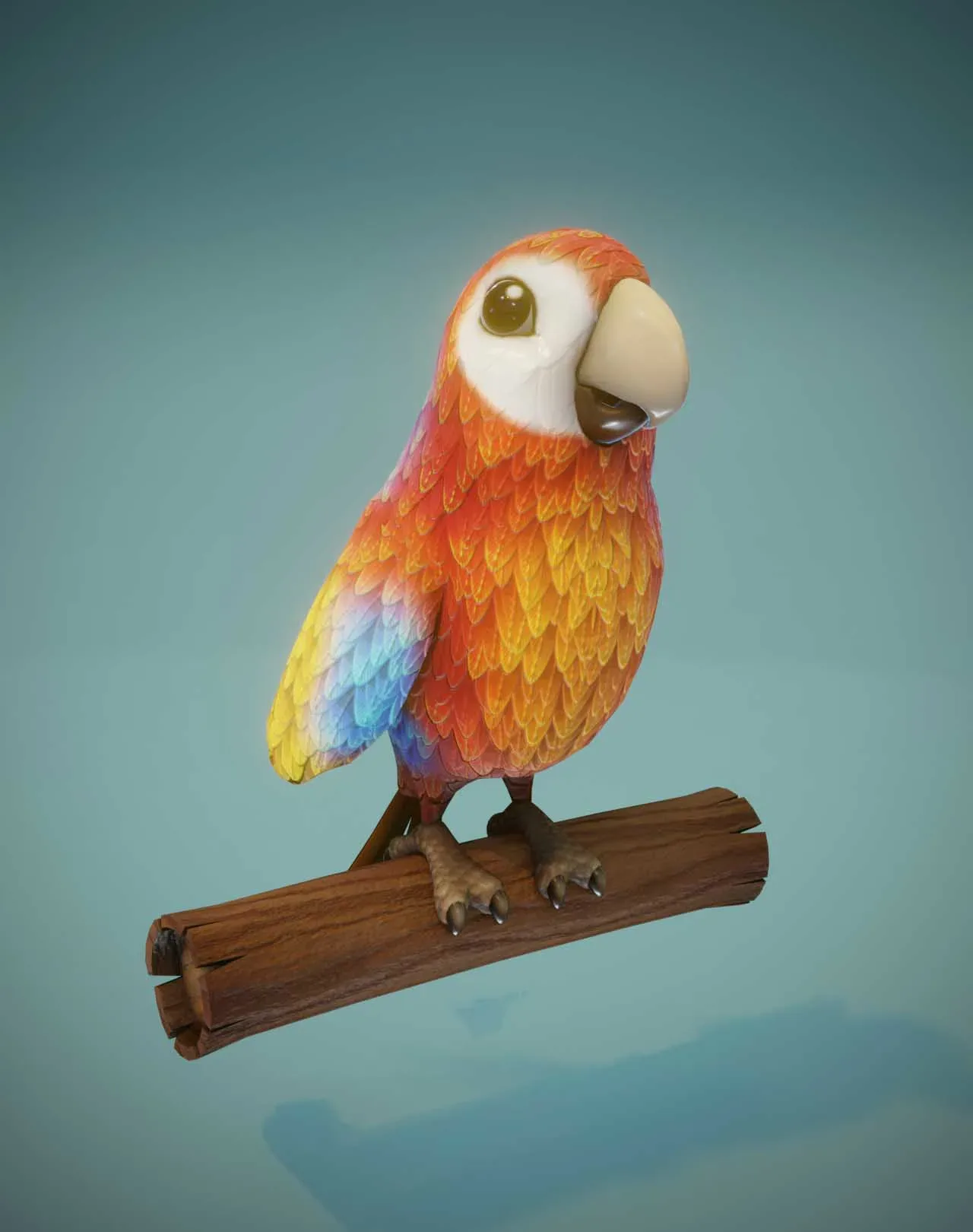 Cartoon Ara Parrot 3D Models