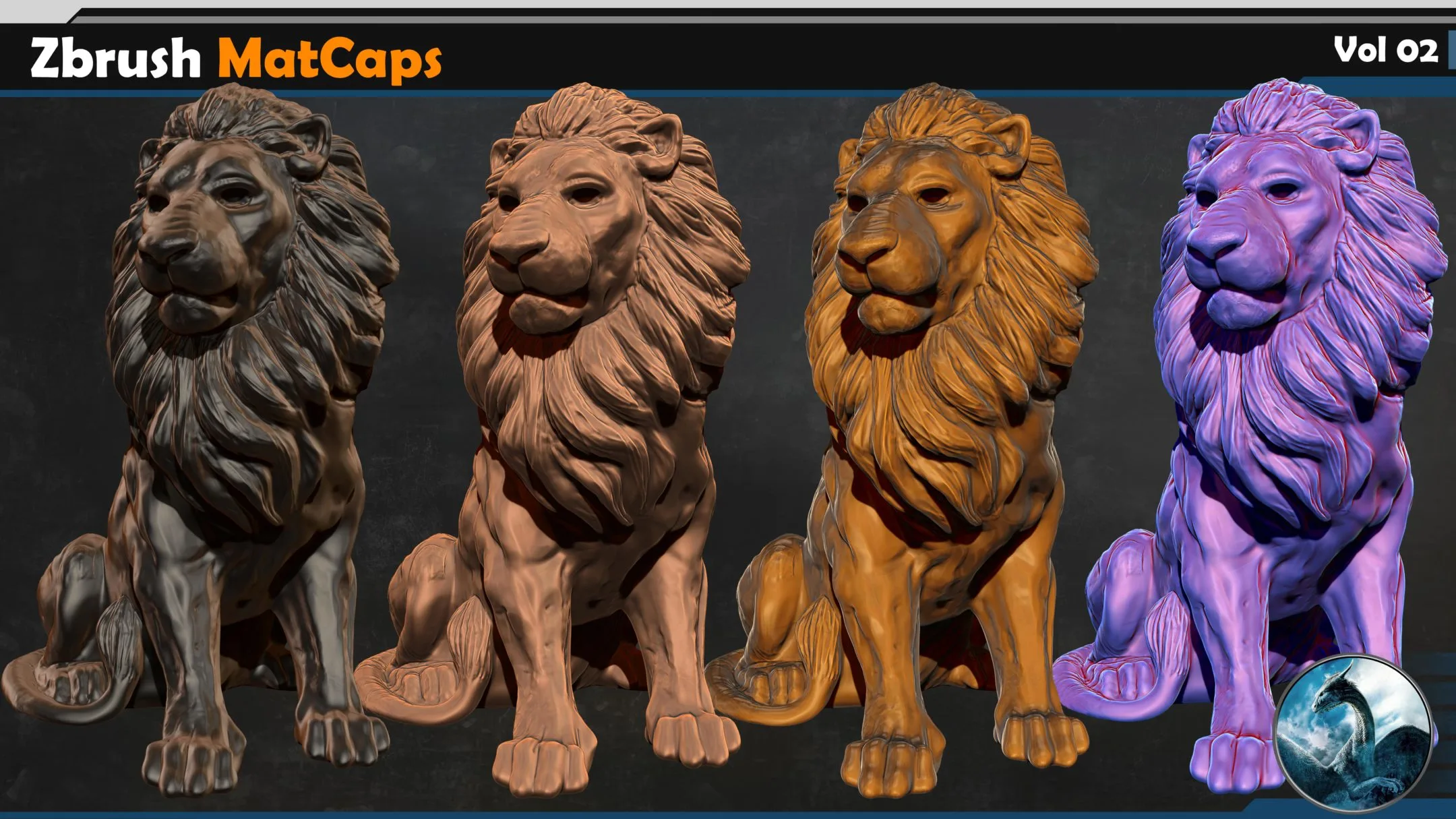 50 Zbrush MatCaps Vol 02