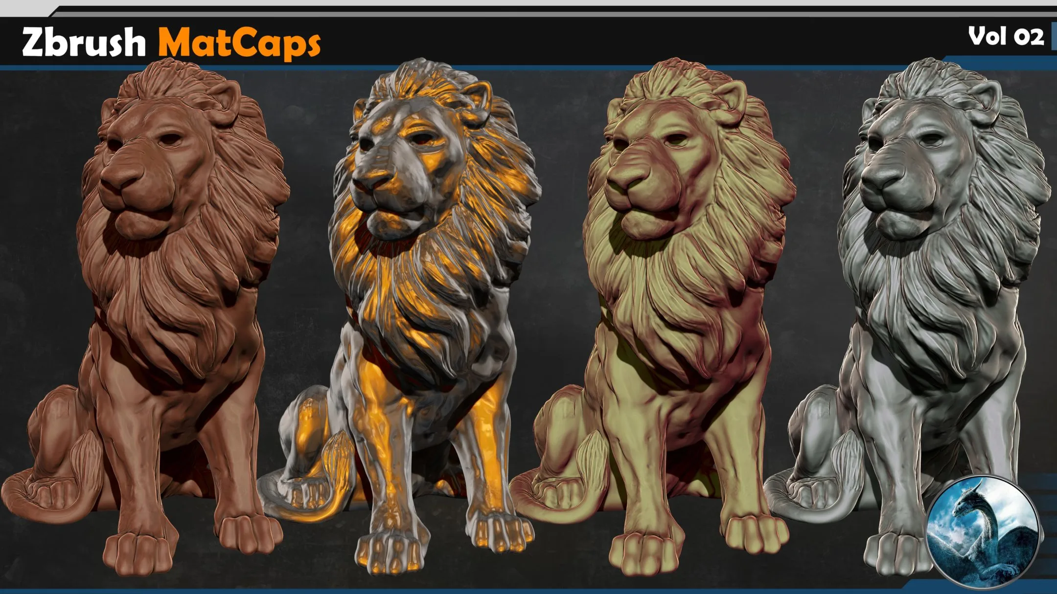 50 Zbrush MatCaps Vol 02