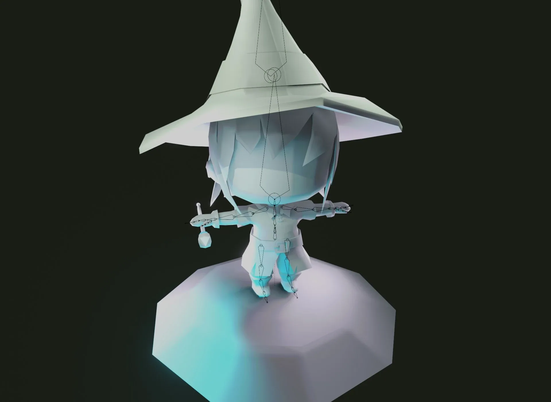 Mage Chibi Rigged Base Mesh 3D Model