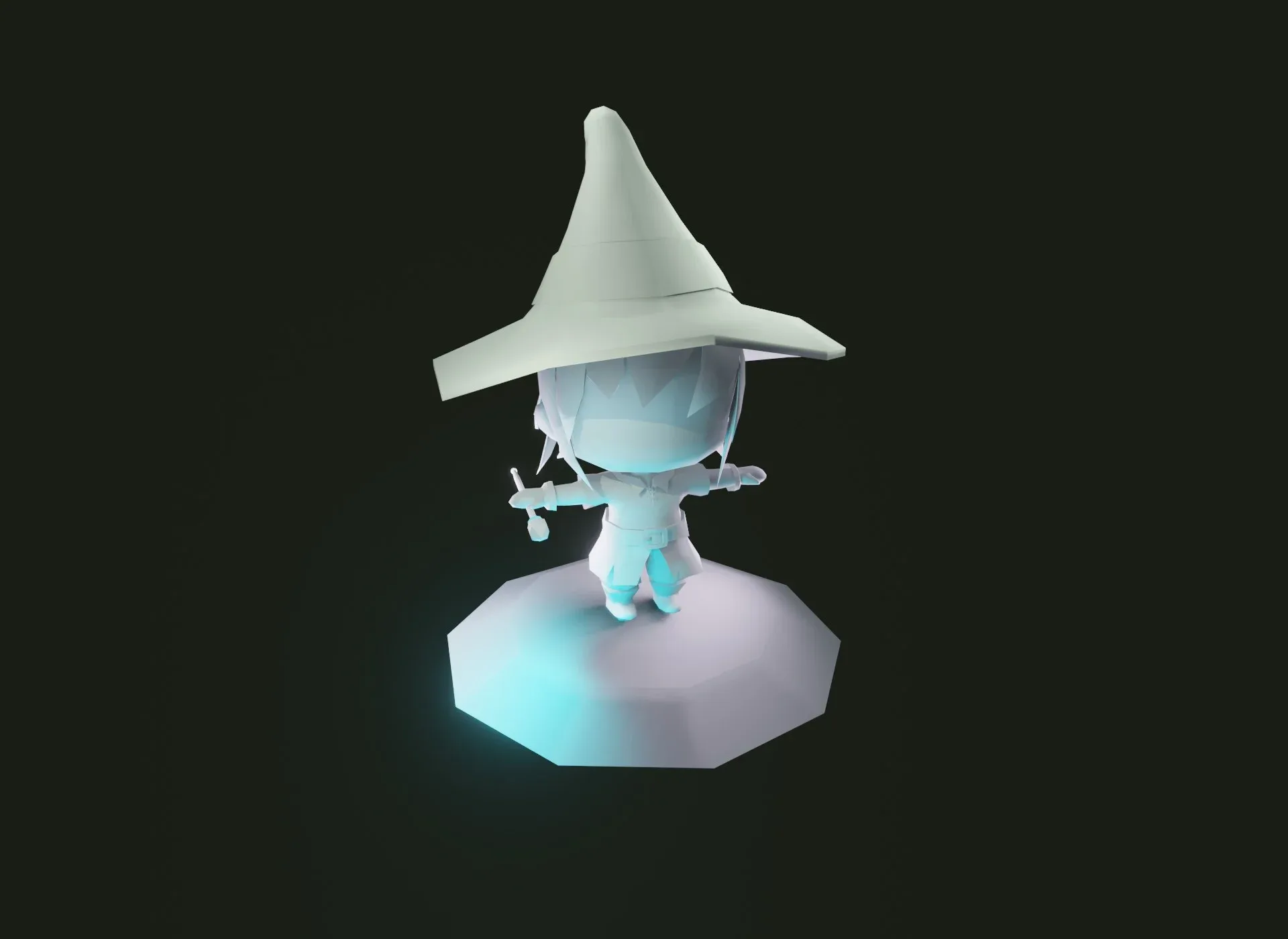 Mage Chibi Rigged Base Mesh 3D Model