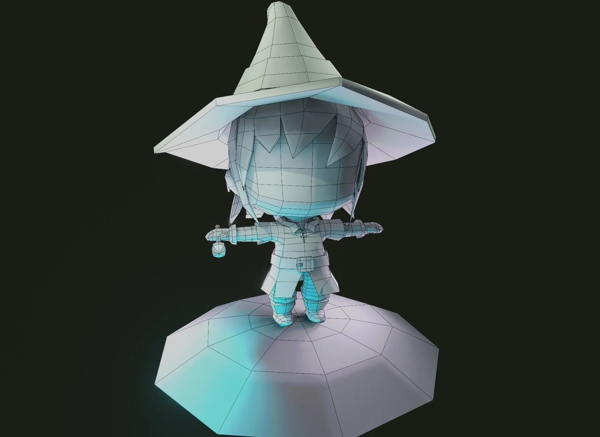 Mage Chibi Rigged Base Mesh 3D Model