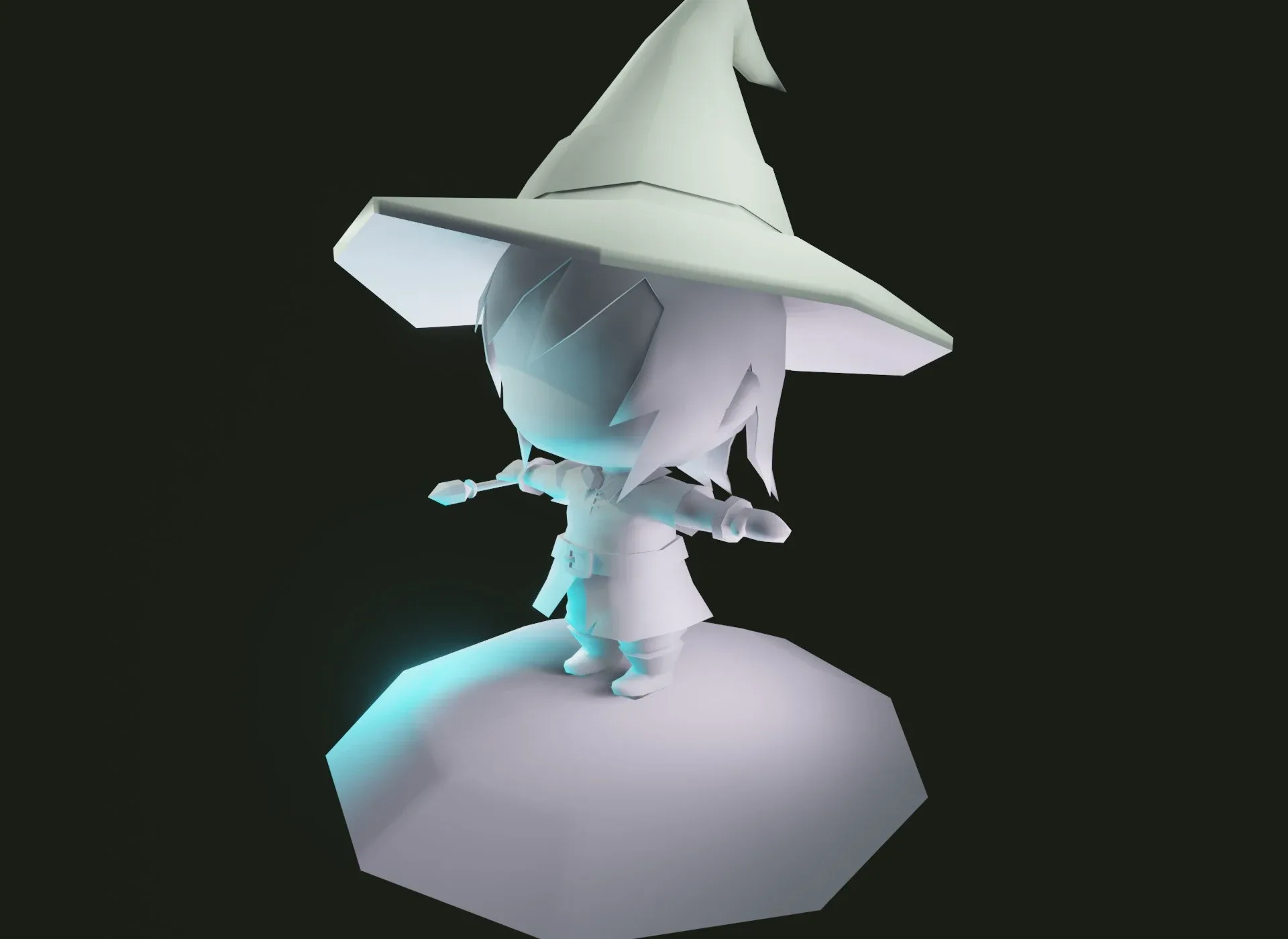 Mage Chibi Rigged Base Mesh 3D Model