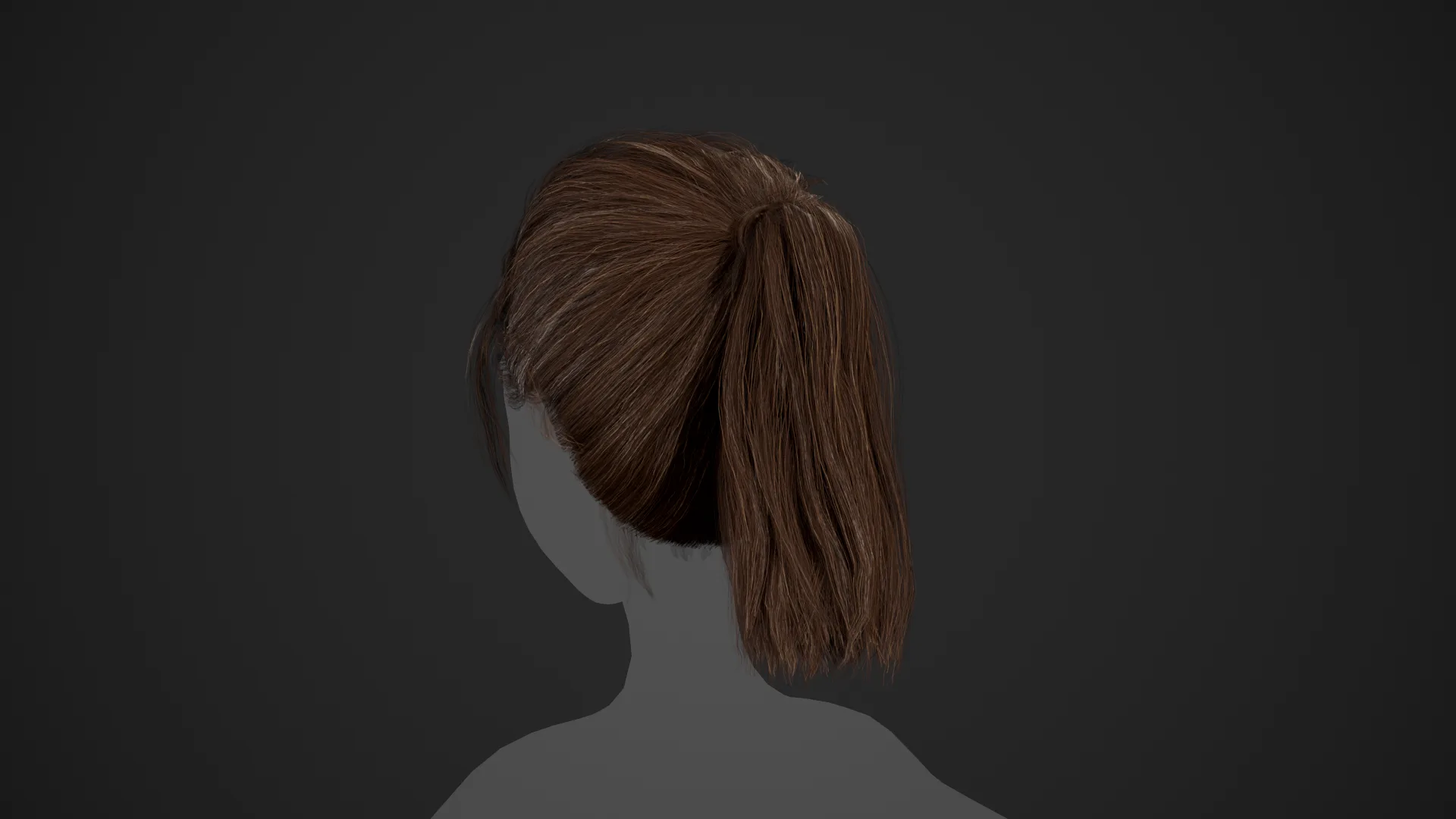 Female Hair Cards Style 4 - Ponytail