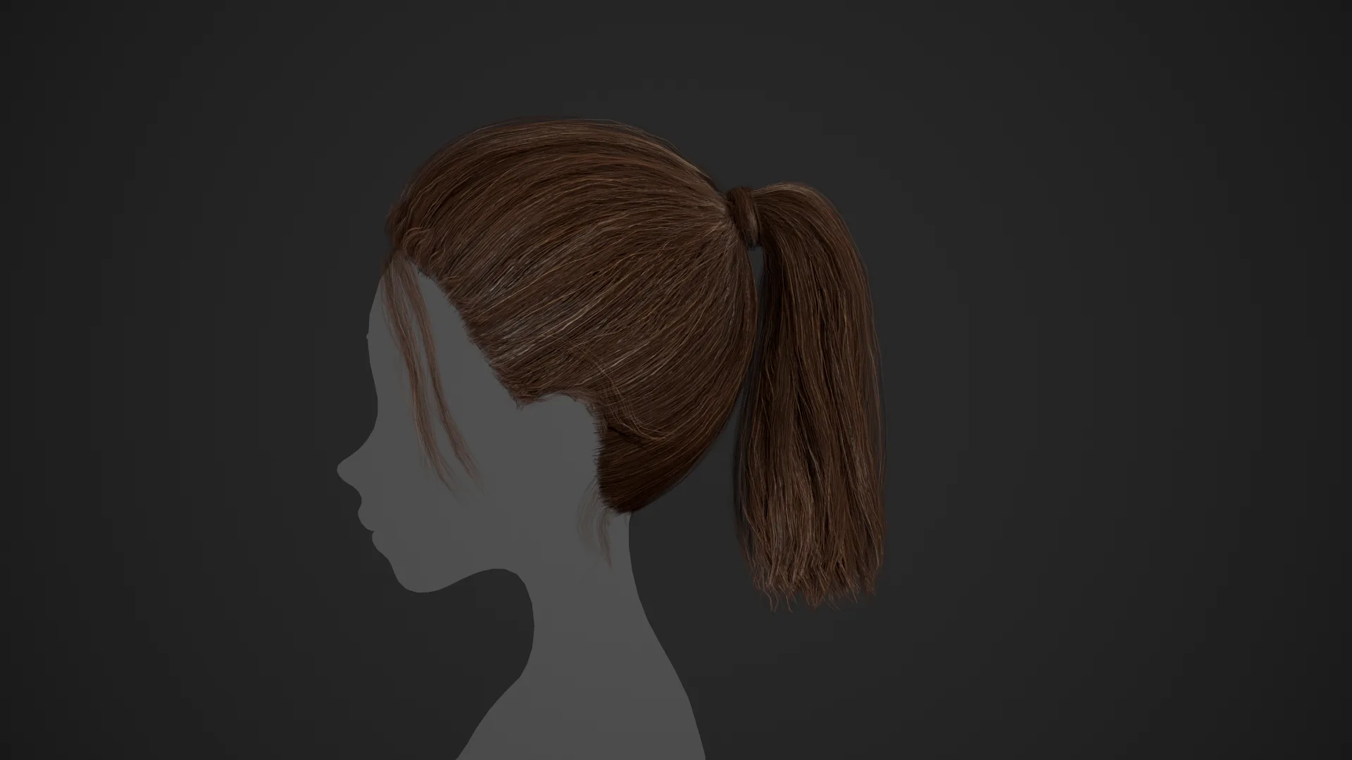 Female Hair Cards Style 4 - Ponytail