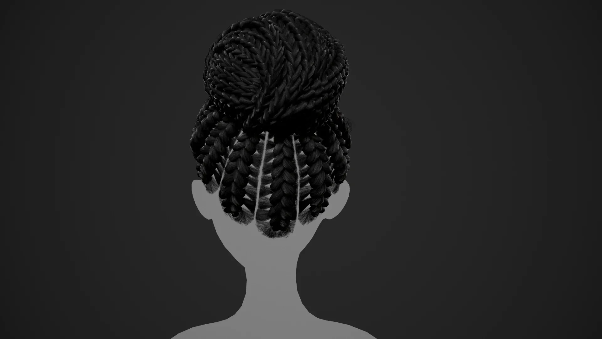 Female Hair Cards Style 6 - Braids Bun