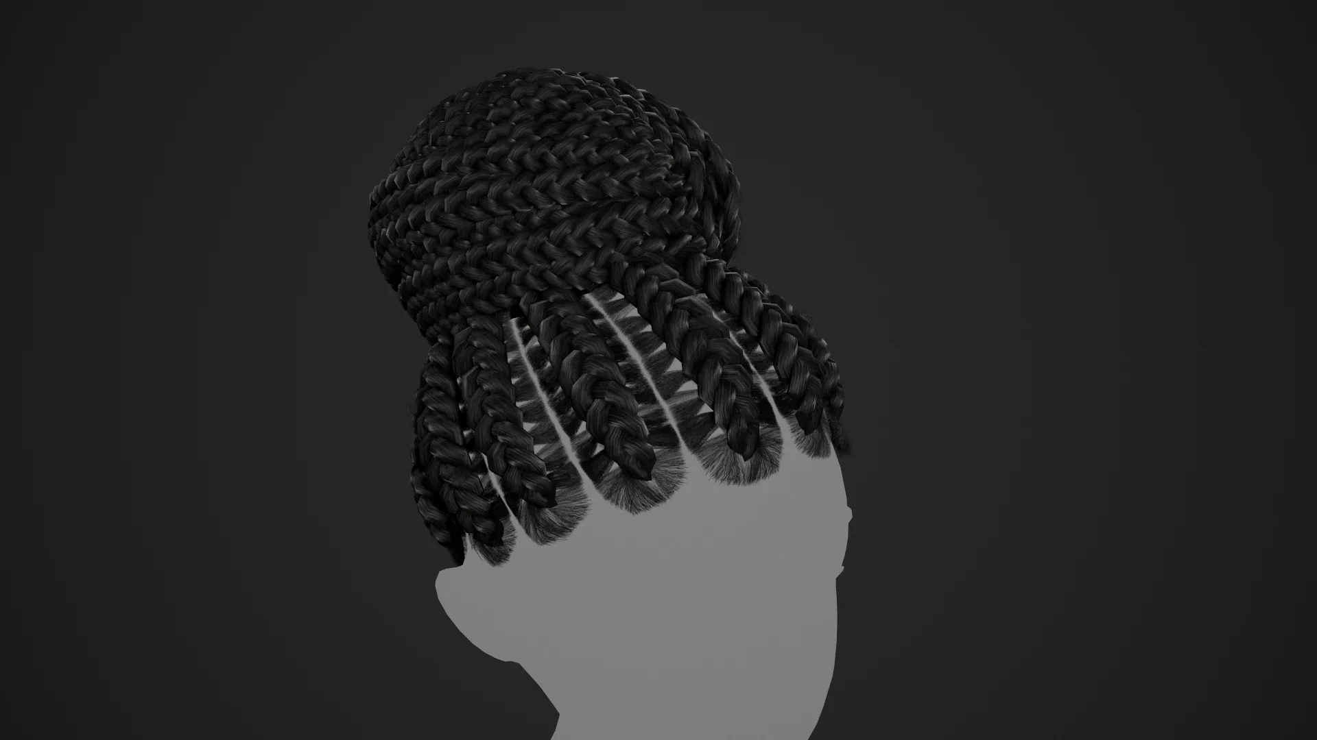 Female Hair Cards Style 6 - Braids Bun