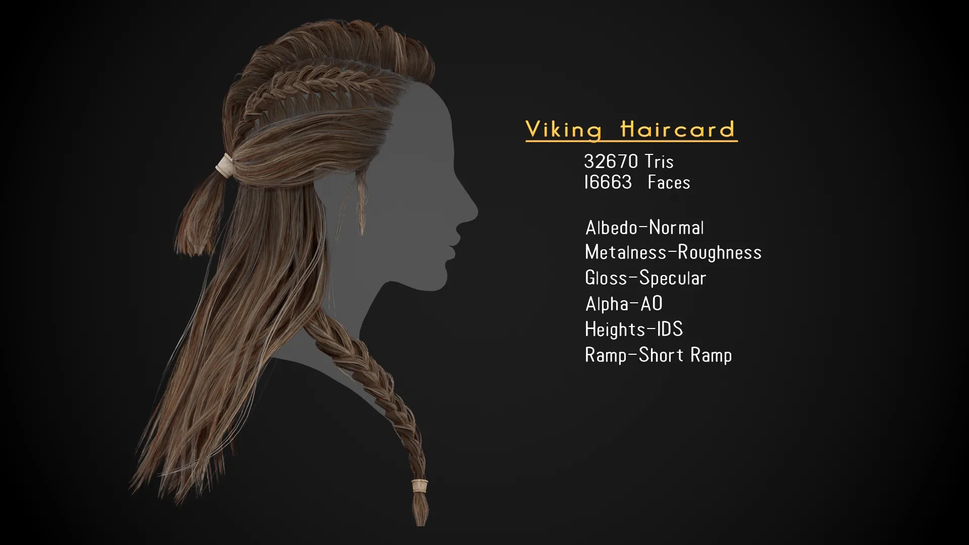 Female Hair Cards Style 1 - Viking Hair