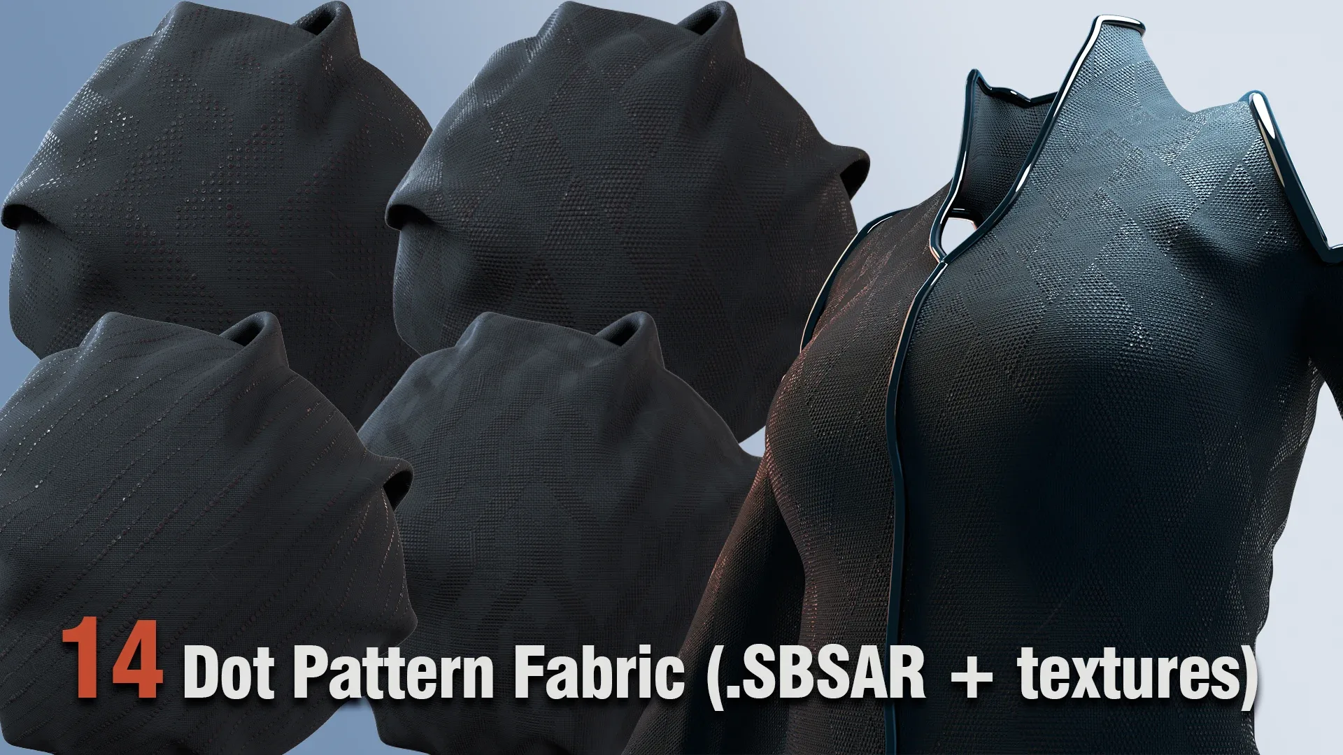 14 Dot Pattern Fabric (.sbsar+textures)