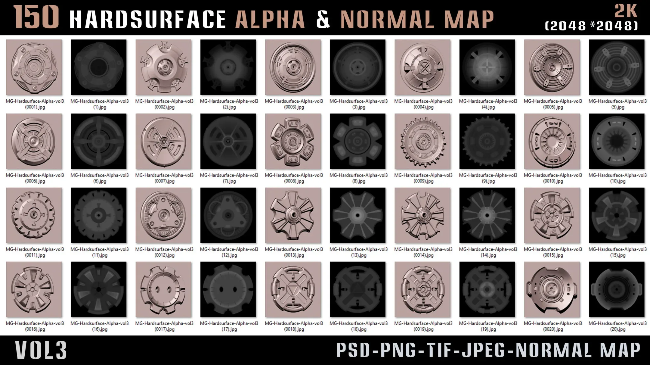 150 Hardsurfase Alpha and Normal Map-Vol3