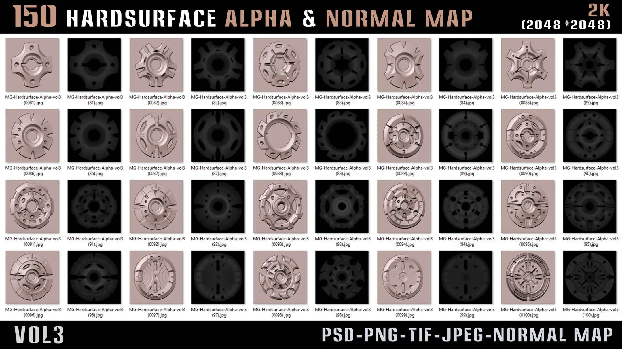 150 Hardsurfase Alpha and Normal Map-Vol3