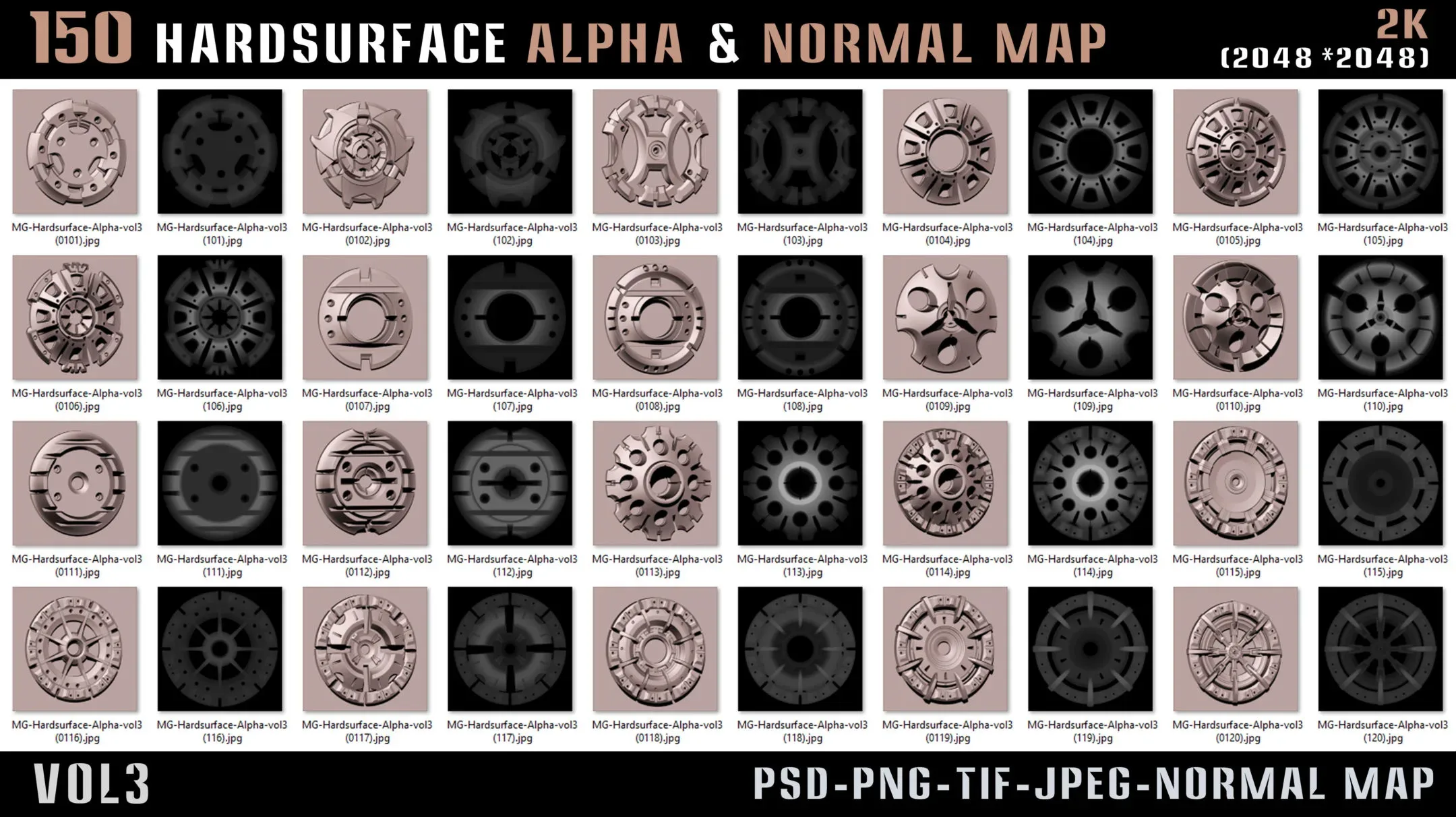 150 Hardsurfase Alpha and Normal Map-Vol3
