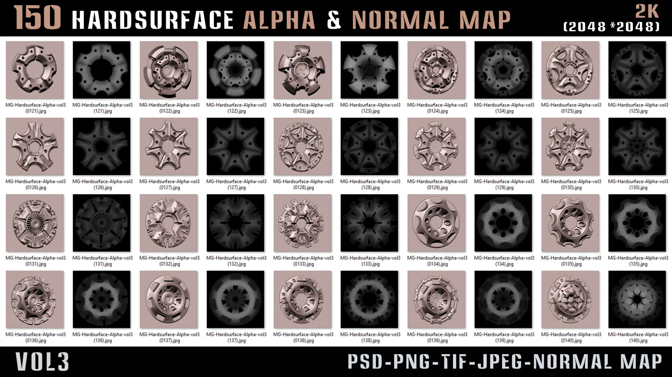 150 Hardsurfase Alpha and Normal Map-Vol3