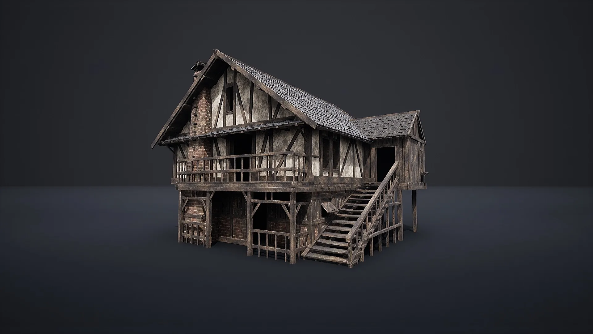 ENTERABLE MEDIEVAL HOUSE COTTAGE CABIN HUT VILLAGE COLLECTION