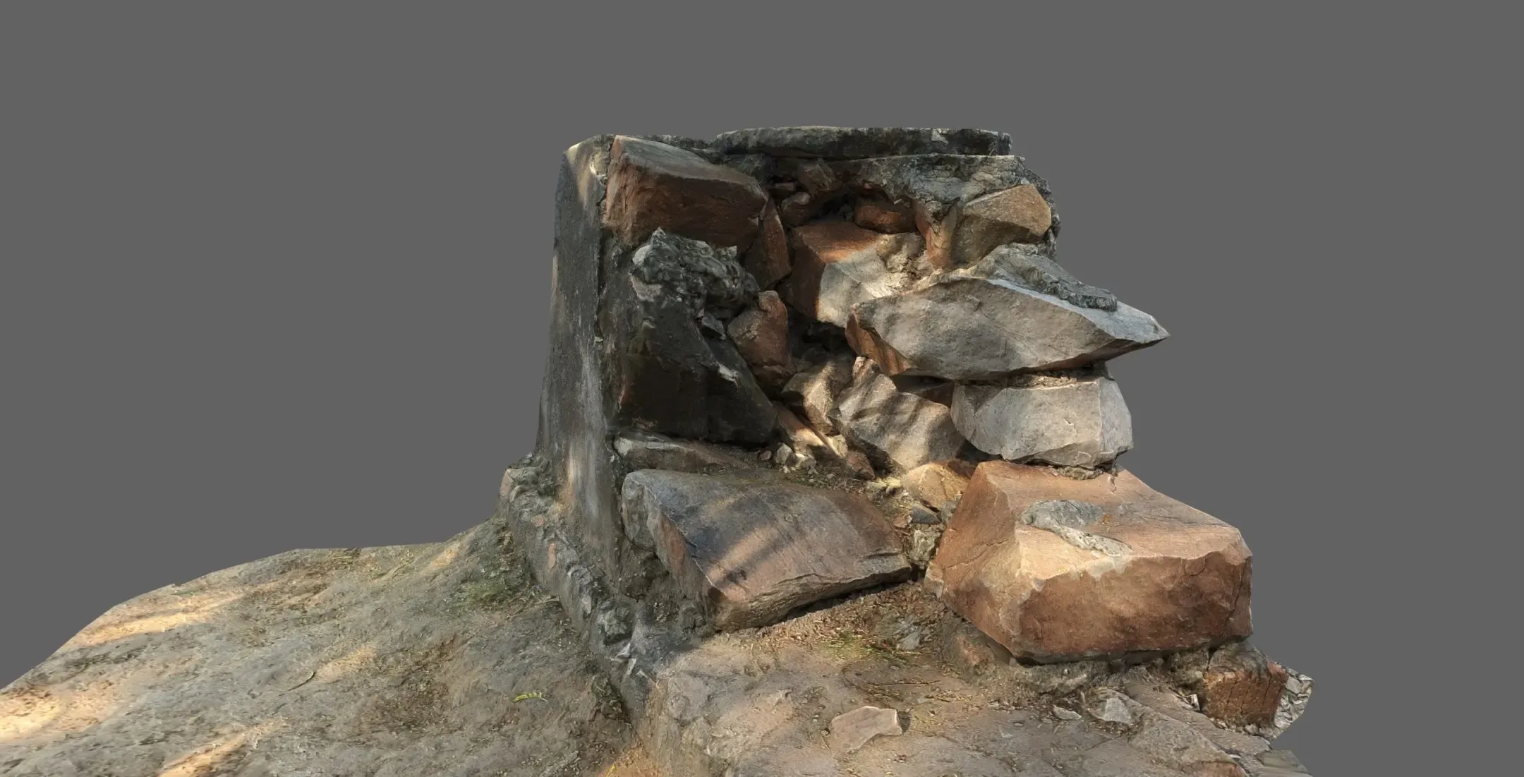 Stone Wall Low Poly