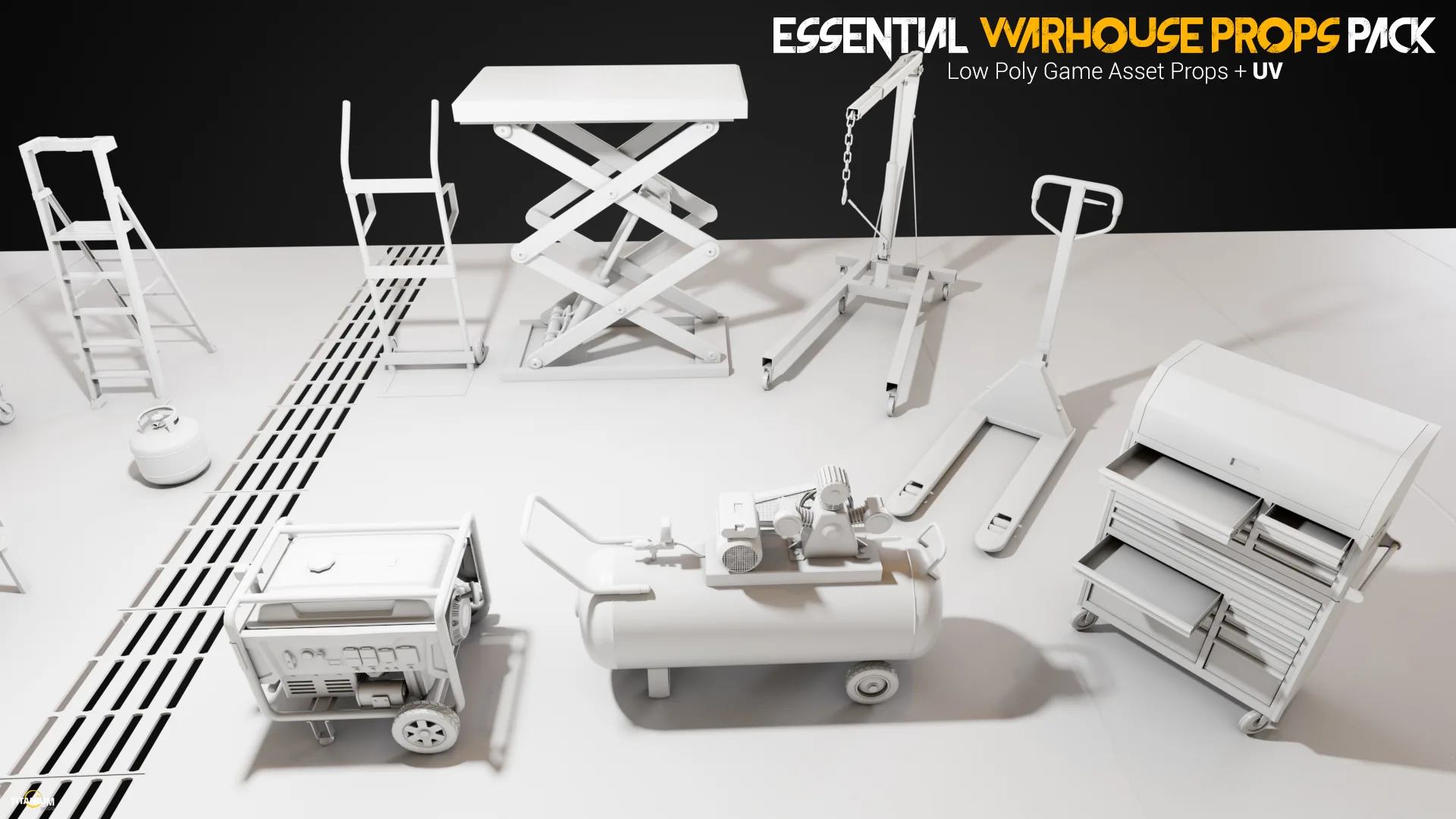 Essential Warhouse Props kitbash Pack