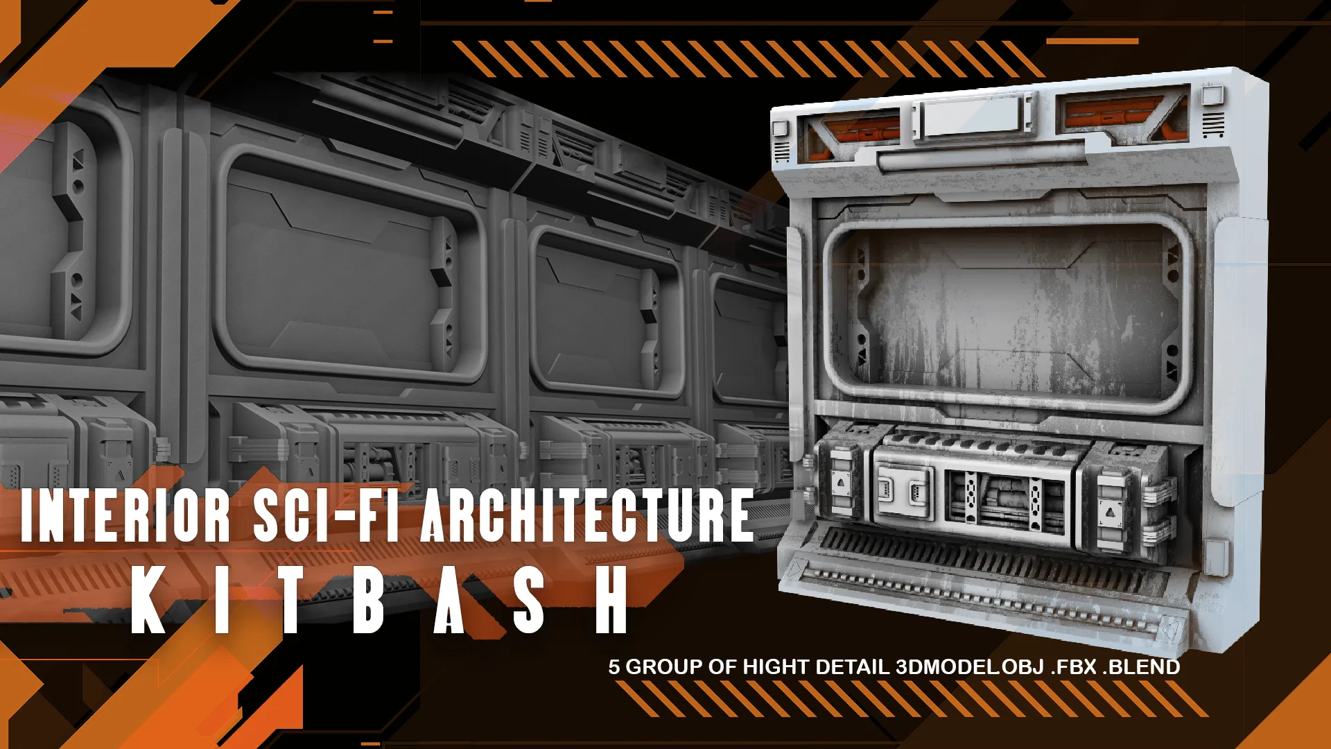 Sci-fi architecture kitbash_vol.1 walls