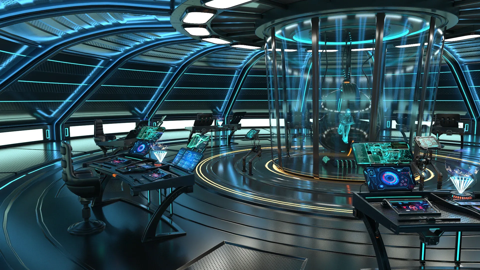 Sci Fi Interior Station 3D model