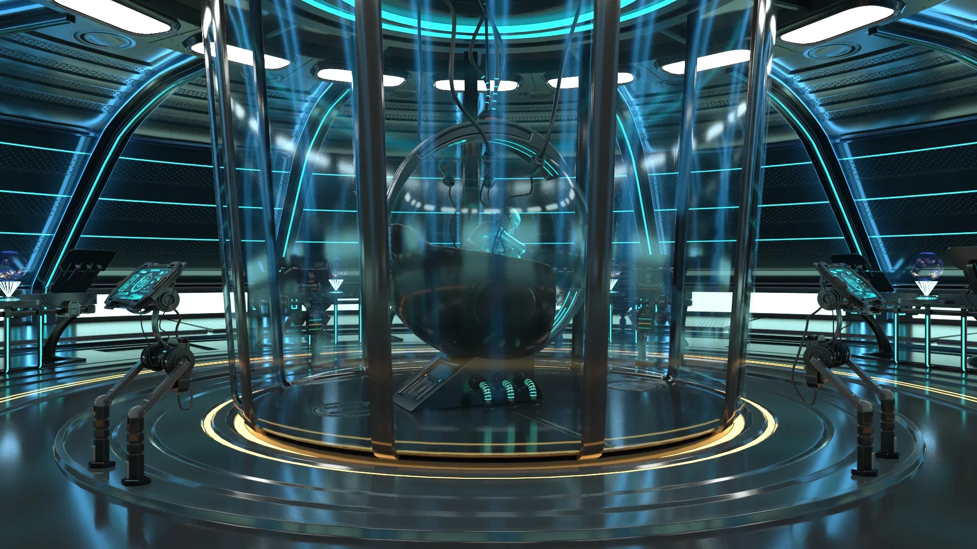 Sci Fi Interior Station 3D model