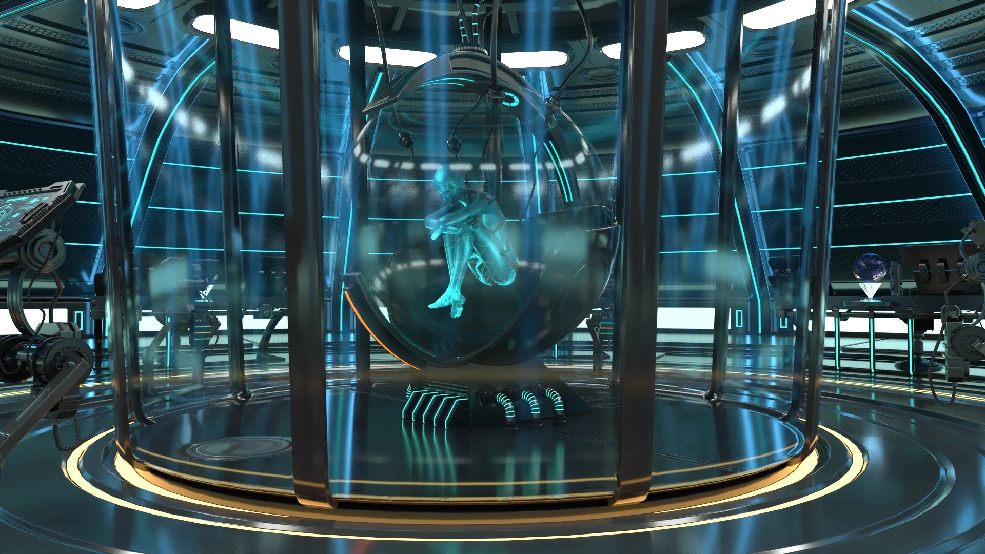 Sci Fi Interior Station 3D model