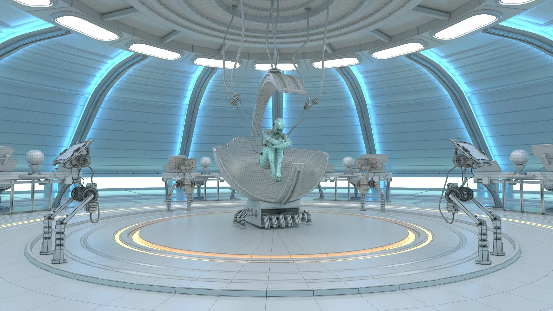 Sci Fi Interior Station 3D model