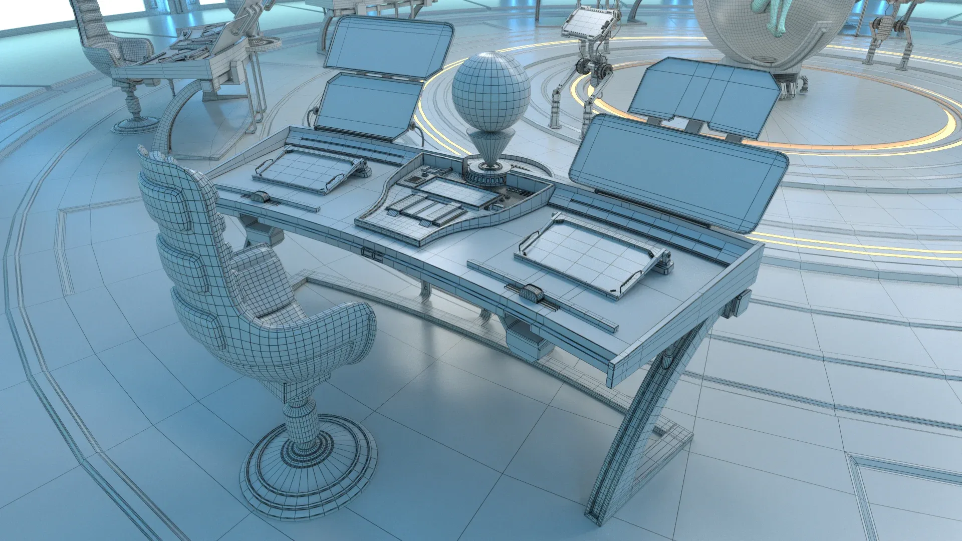 Sci Fi Interior Station 3D model