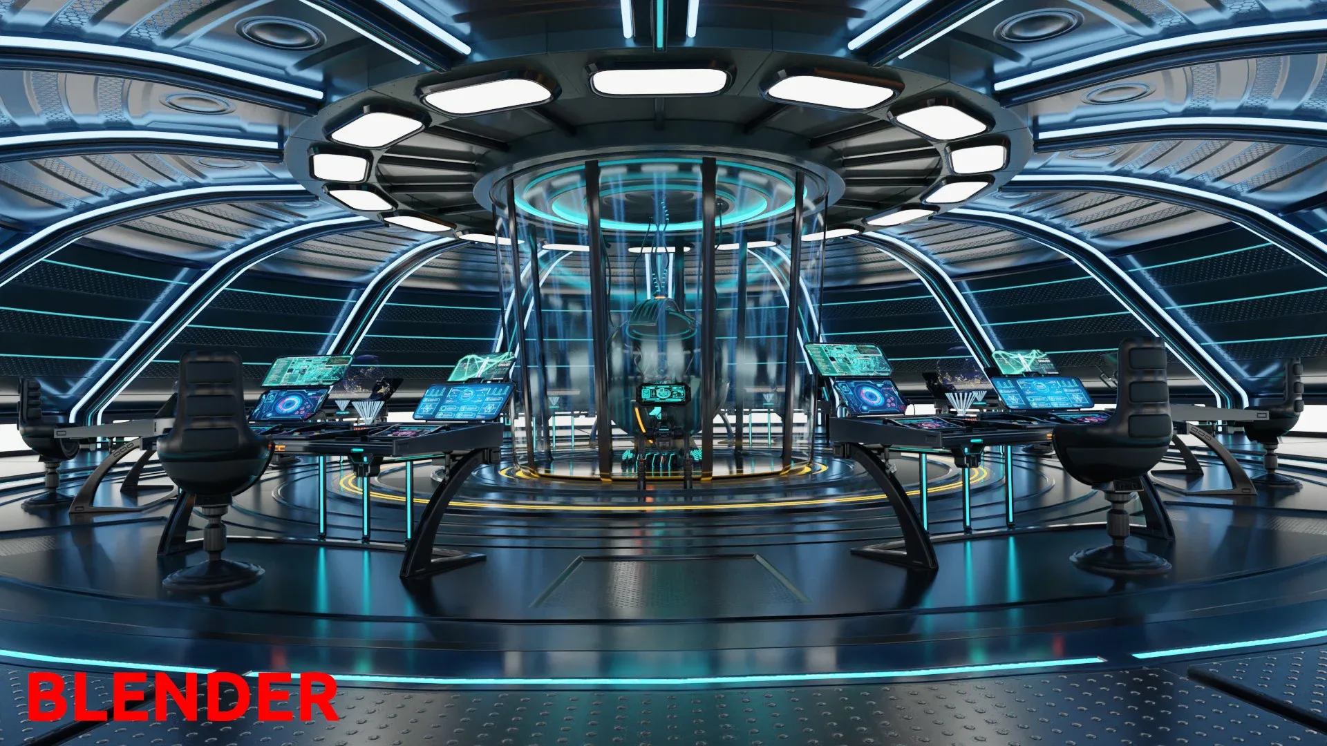 Sci Fi Interior Station 3D model