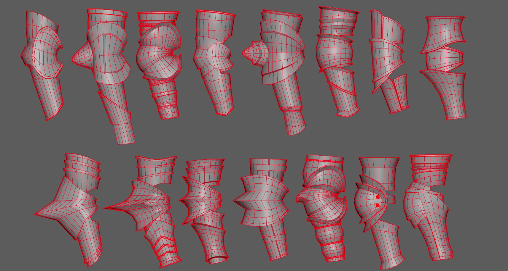 Vambrace Highpoly and Lowpoly (With UVs) Vol 1