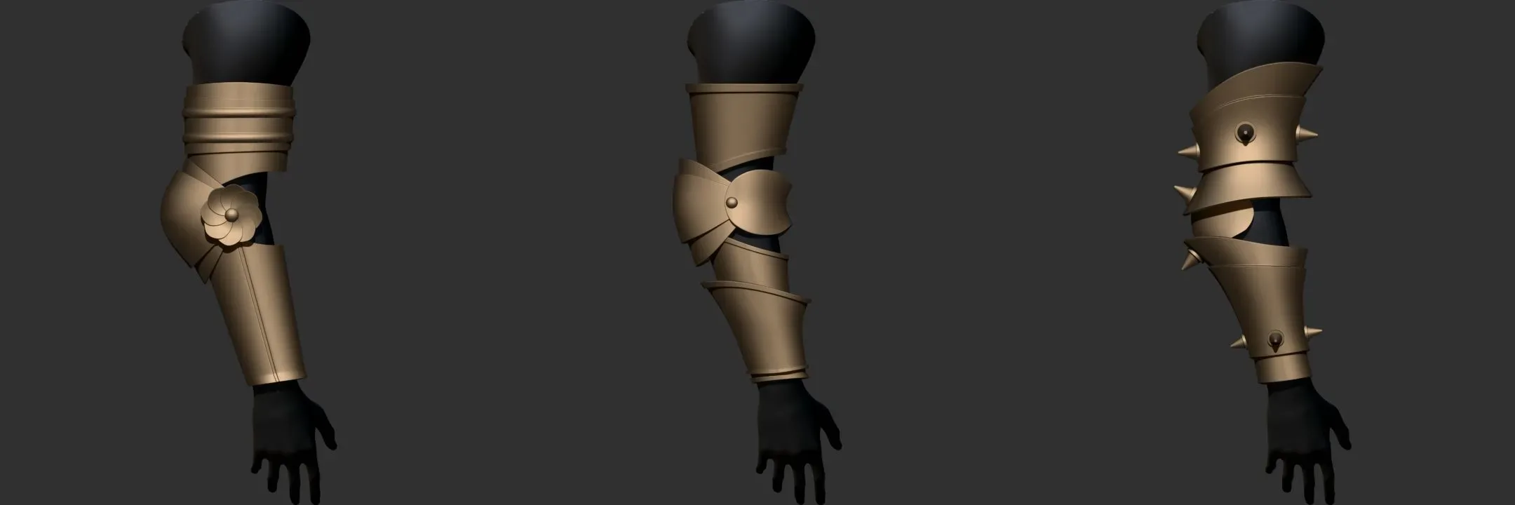 Vambrace Highpoly and Lowpoly (With UVs) Vol 2