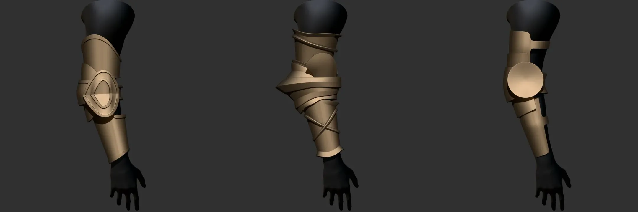 Vambrace Highpoly and Lowpoly (With UVs) Vol 2