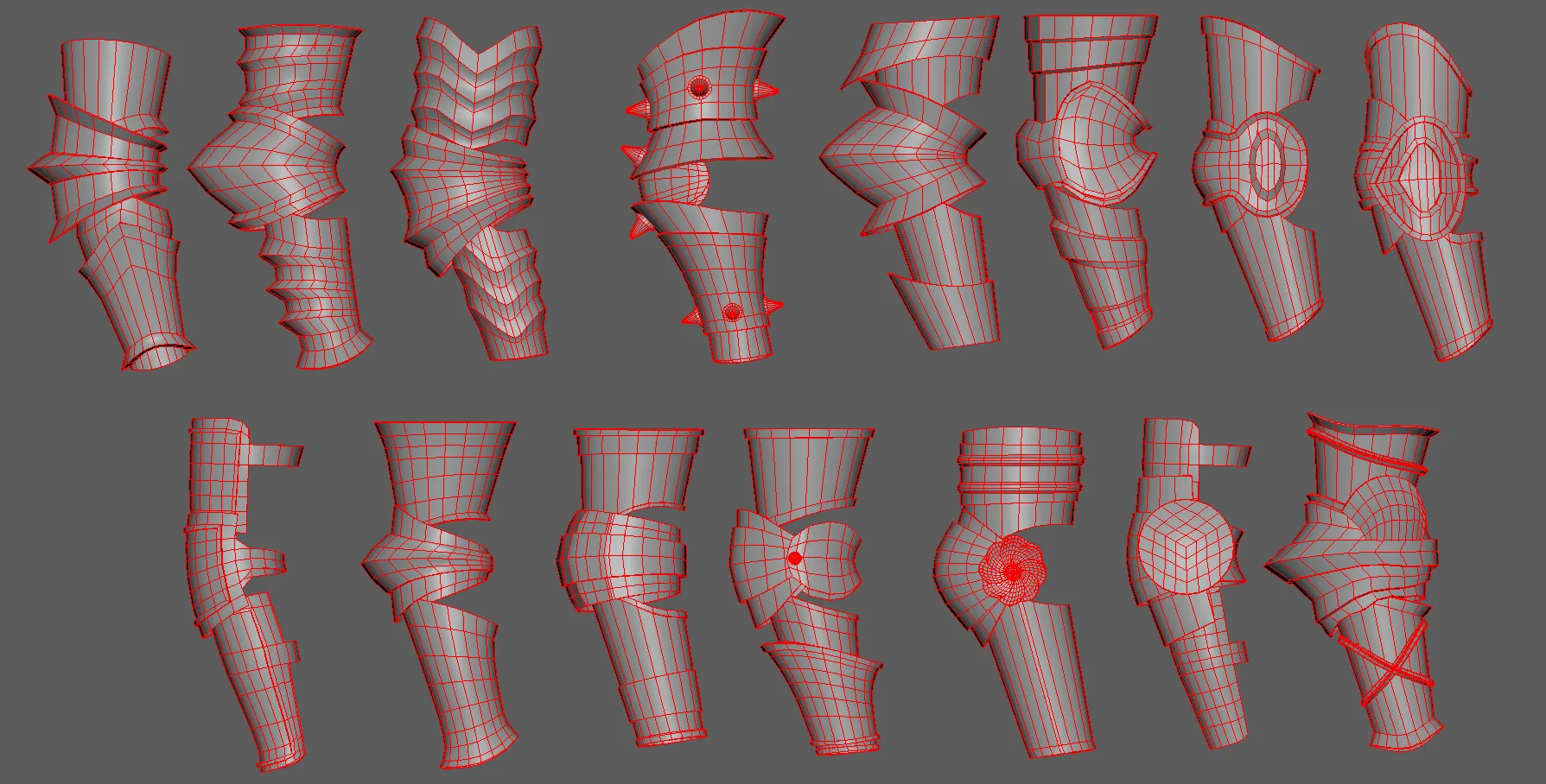 Vambrace Highpoly and Lowpoly (With UVs) Vol 2